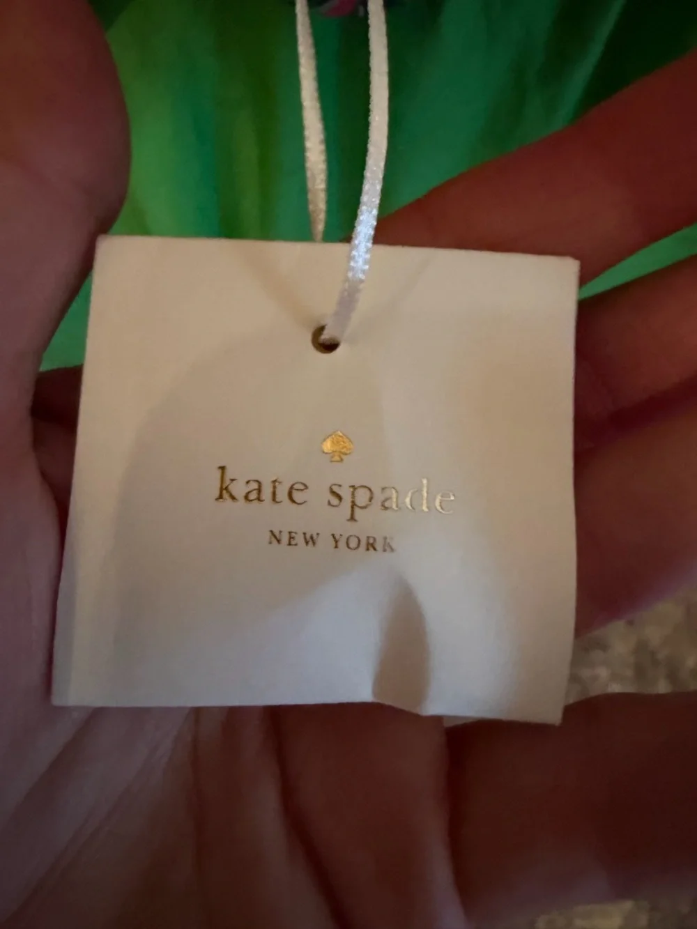 Green Short-Sleeve Top with Pink Floral Collar Kate Spade